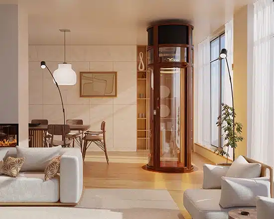 Elegant home elevator in residential setting - Nibav Lifts