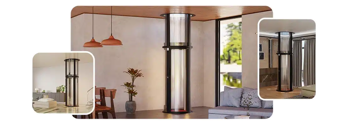 Stylish Series 4 glass lift in modern home - Nibav Lifts